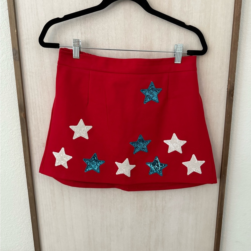 Judith March Star 4th of July Rangers Game day skirt